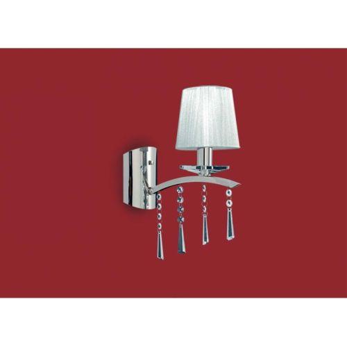 APLIQUE 1 LUZ E14 C/PANT.NEGRA CAIRELES CRISTAL CROMO 5433